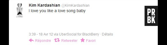 Kim Kardashian déclare sa flamme à Kanye West sur Twitter