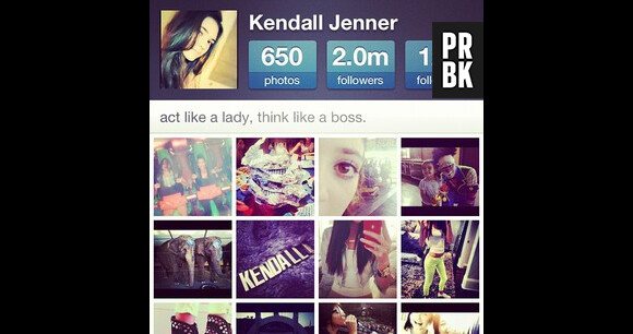 Kendall Jenner a 2 millions de followers sur Instagram !
