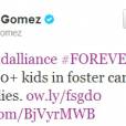 Selena Gomez a tweeté un joli message