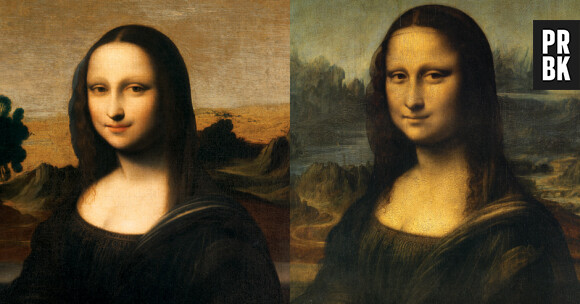Les deux Joconde de Leonard de Vinci (à droite, celle du Louvre)