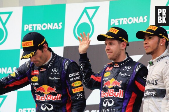 Sebastian Vettel et Mark Webber sur le podium du Grand Prix de Malaisie 2013