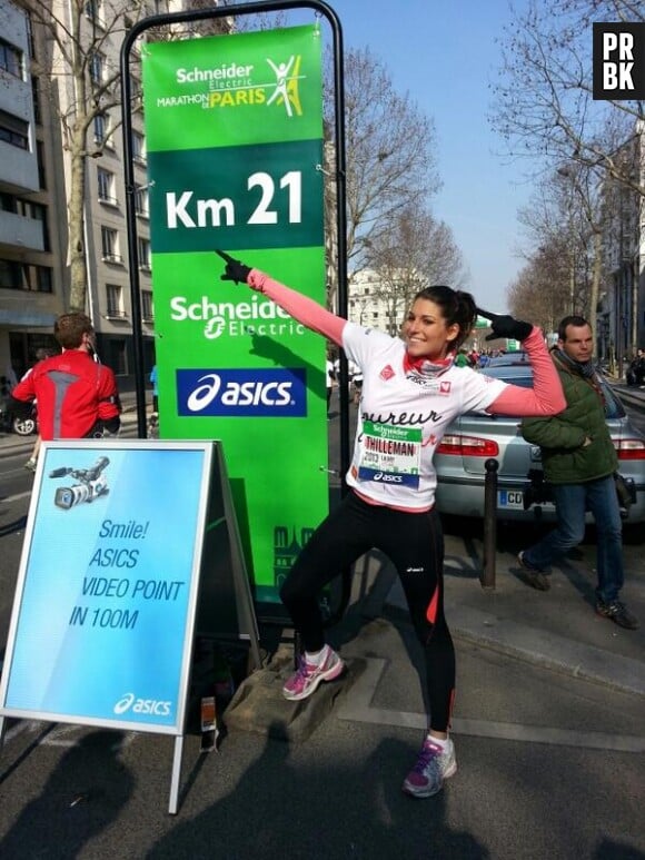 Laury Thilleman prête pour le Marathon de Paris 2013