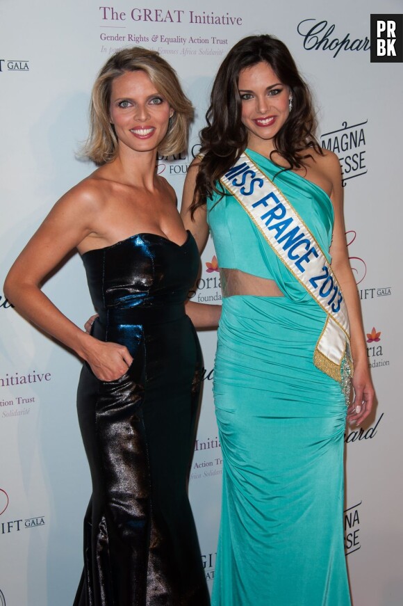 Miss France 2013 et Sylvie Tellier pour le Global Gift Gala au George V à Paris le 13 mai 2013