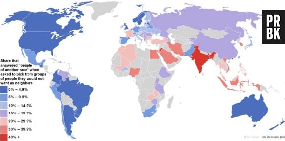 La cartographie des pays les plus racistes du monde