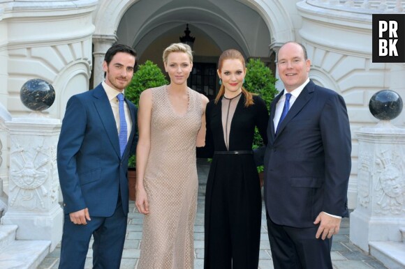 Colin O'Donoghue et Darby Stanchfield accompagnés du Prince Albert et de Charlene Wittstock lors du Festival de télévision de Monte Carlo 2013