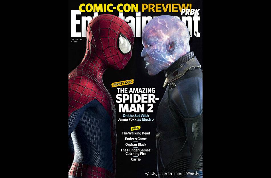 The Amazing Spider-Man 2 : Electro et Spider-Man en Une de Entertainment Weekly