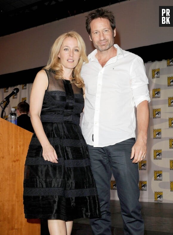 Gillian Anderson et David Duchovny fêtent les 20 ans de X-Files au Comic Con le 18 juillet 2013