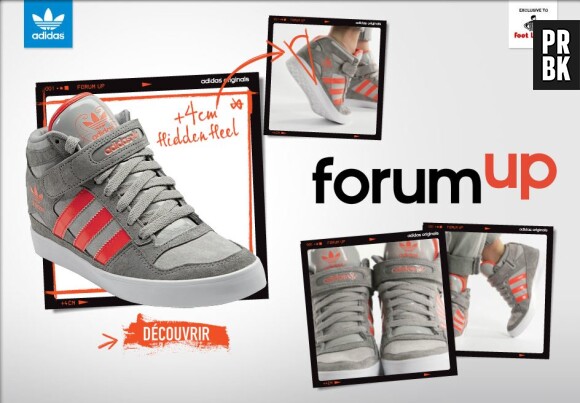 Adidas : Forum Up, les baskets compensées à talons amovibles en vente chez Foot Locker