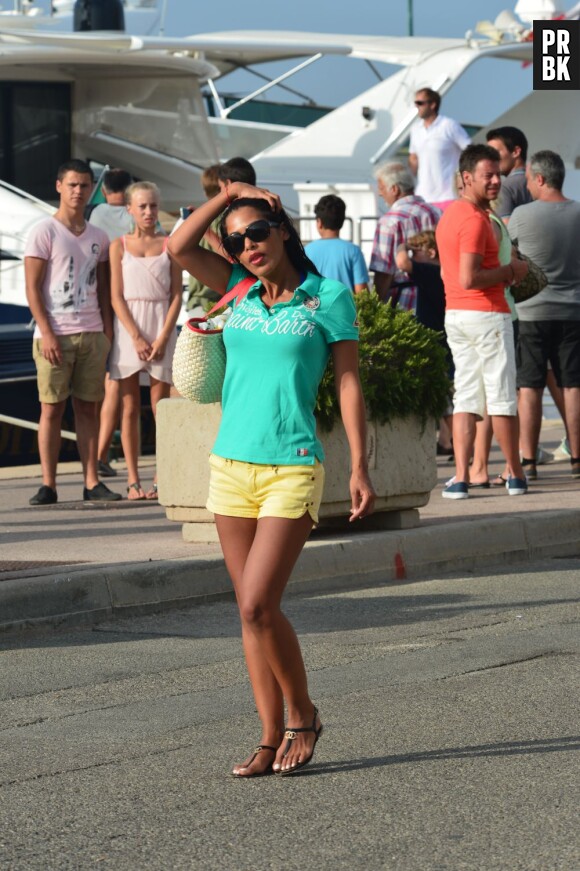 Ayem Nour en mode été, le 28 juillet 2013 à Saint Tropez