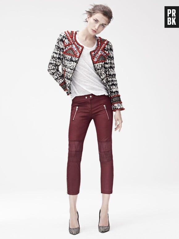 Isabel Marant pour H&M : veste brodée (299€), pantalon 3/4 (99€) et escarpins brodés (149€)