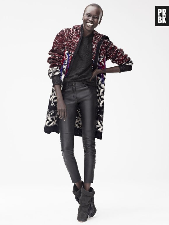 Isabel Marant pour H&M : Gilet à capuche (129€), top en dentelle (79,95€), pantalon en cuir (249€) et bottes en cuir (199€)