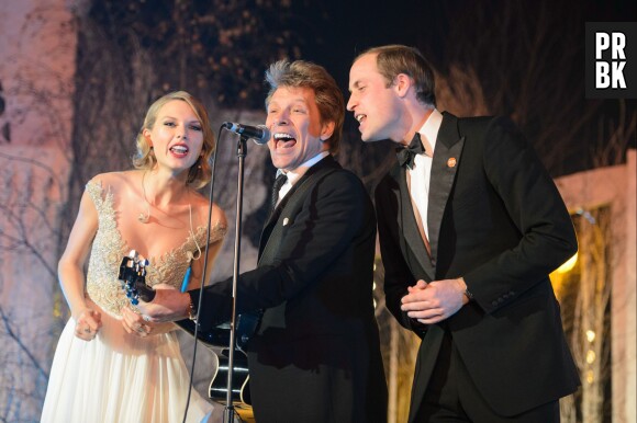 Taylor Swift, le Prince William et Bon Jovi sur scène pour la bonne cause à Londres le 26 novembre 2013