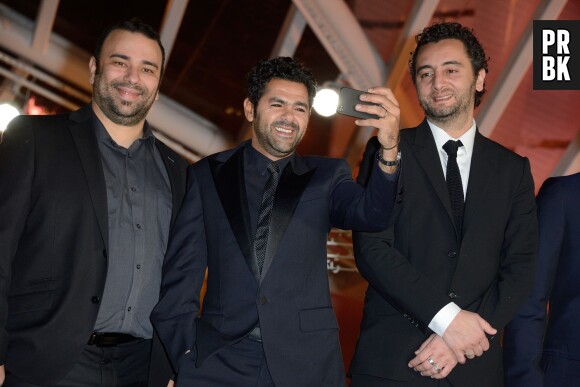 Jamel Debbouze avec des collègues de La Marche le 1er décembre 2013, au 13ème Festival International du Film de Marrakech