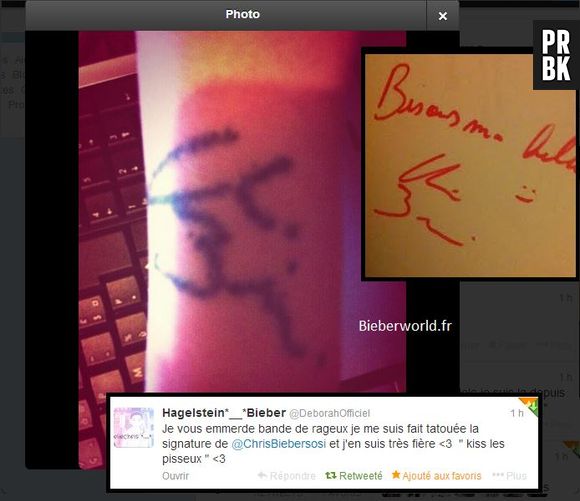 Justin Bieber : une fan se fait tatouer l'autographe... de son sosie Chris Bieber
