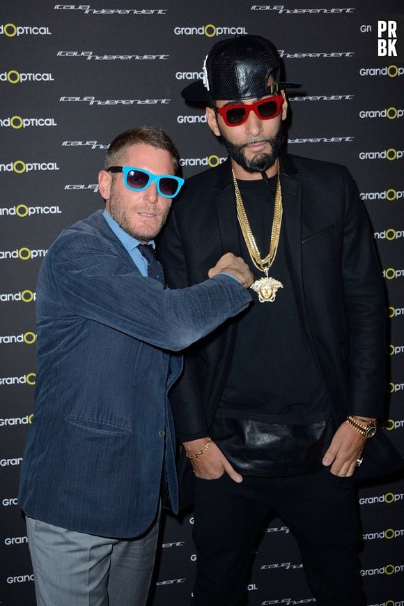 La Fouine et Lapo Elkann à la soirée Italia Independent de Grand Optical, à Paris, le 12 décembre 2013