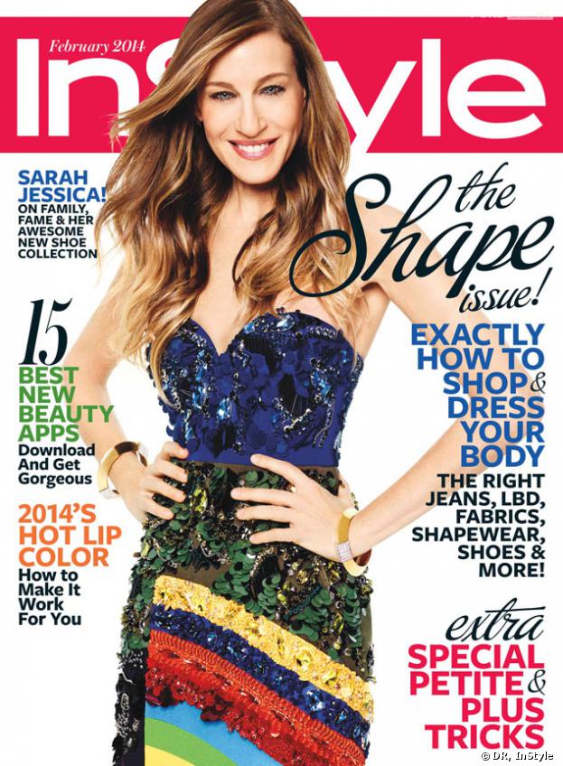 Sarah Jessica Parker en Une du magazine In Style, édition février 2014