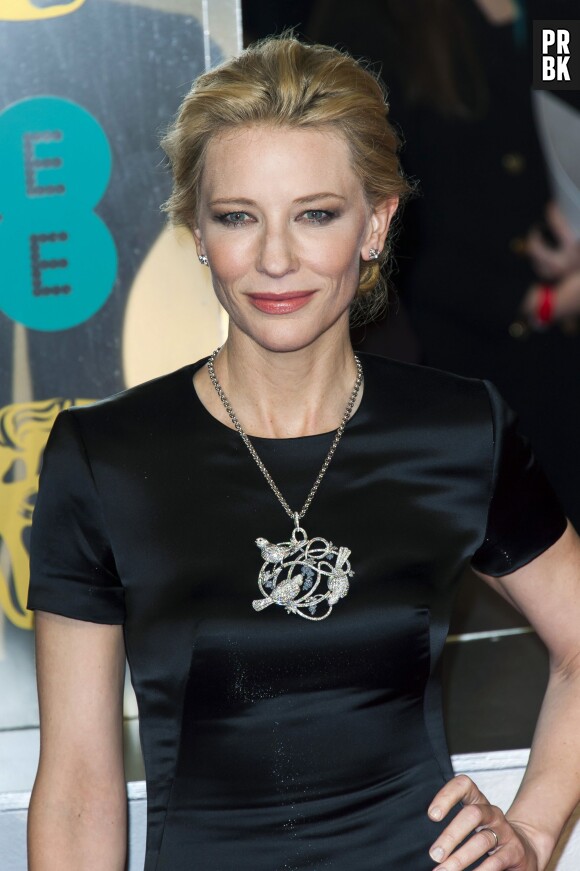 Cate Blanchett sur le tapis rouge des BAFTA Film Awards 2014 à Londres, le 16 février 2014