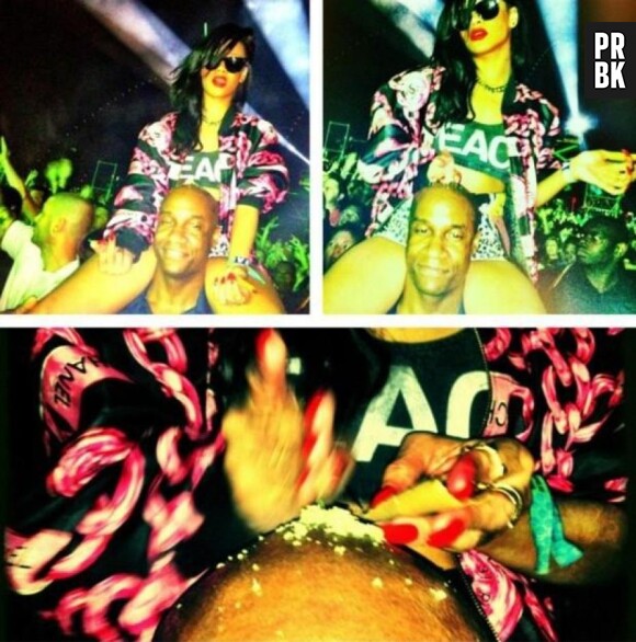 Rihanna : en avril 2012 à Coachella, elle poste une photo d'elle prenant un rail de coke