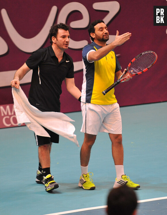 Cyril Hanouna et Michael Youn lors d'un tournoi people de tennis