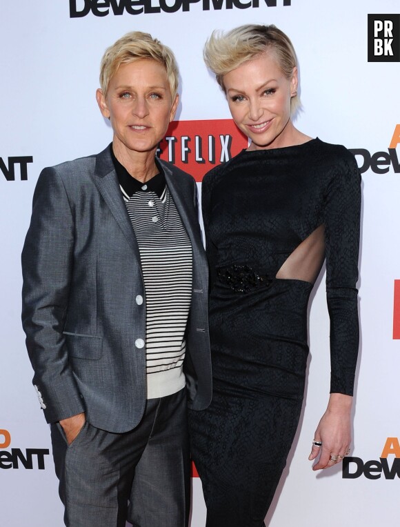 Ellen DeGeneres et Portia De Rossi à l'avant-première d'Arrested Development saison 4, le 29 avril 2013 à Los Angeles