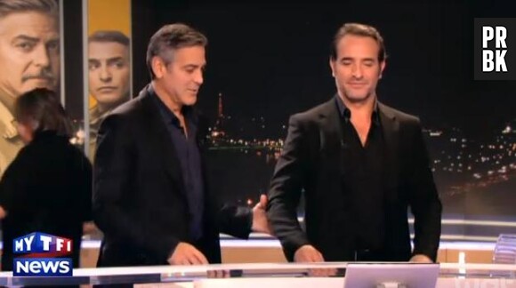 Jean Dujardin et George Clooney mettent l'ambiance sur le plateau du 20 heures de TF1