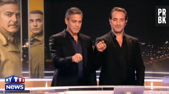 Jean Dujardin et George Clooney en plein délire sur le plateau du 20 heures sur TF1