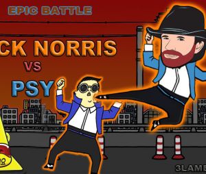 Chuck Norris se bat contre Psy chanteur de Gentleman