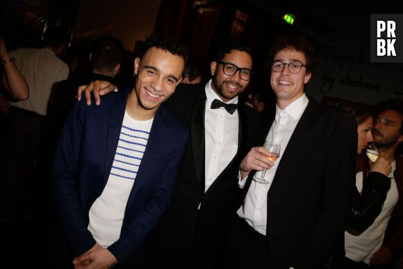Mister V, Kevin Razy et Baptiste Lorber aux Web Comedy Awards 2014 organisés par W9, Youtube et Orangina, à Paris le 21 mars 2014
