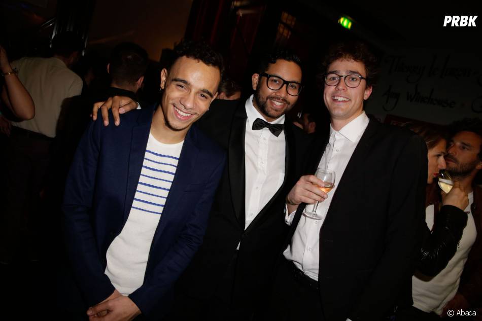 Mister V, Kevin Razy et Baptiste Lorber aux Web Comedy Awards 2014 organisés par W9, Youtube et Orangina, à Paris le 21 mars 2014
