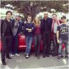 Thierry Henry, Adrian Grenier et le cast du film Entourage, le 1er avril 2014 à Los Angeles