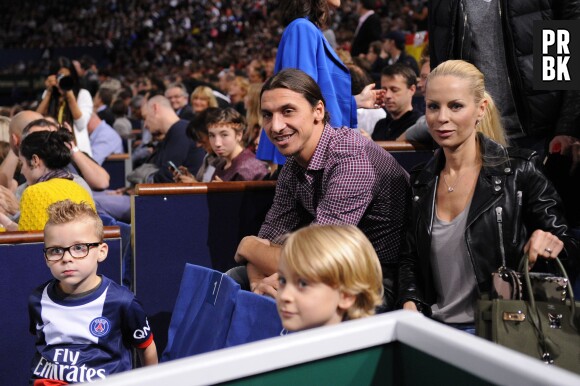 Zlatan Ibrahimovic et Helena Seger en famille à l'Open de Bercy, le 3 novembre 2013 à Paris