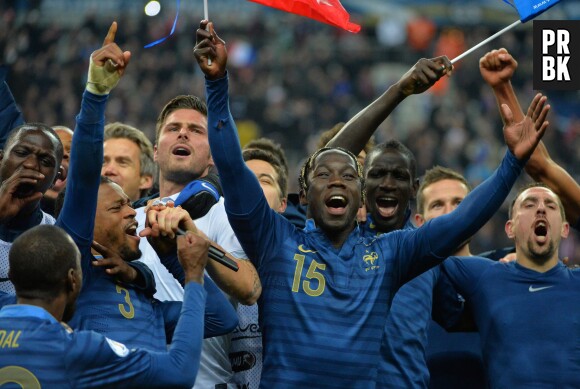 Equipe de France : explosion de joie après la victoire face à l'Ukraine, le 19 novembre 2013 au Stade de France