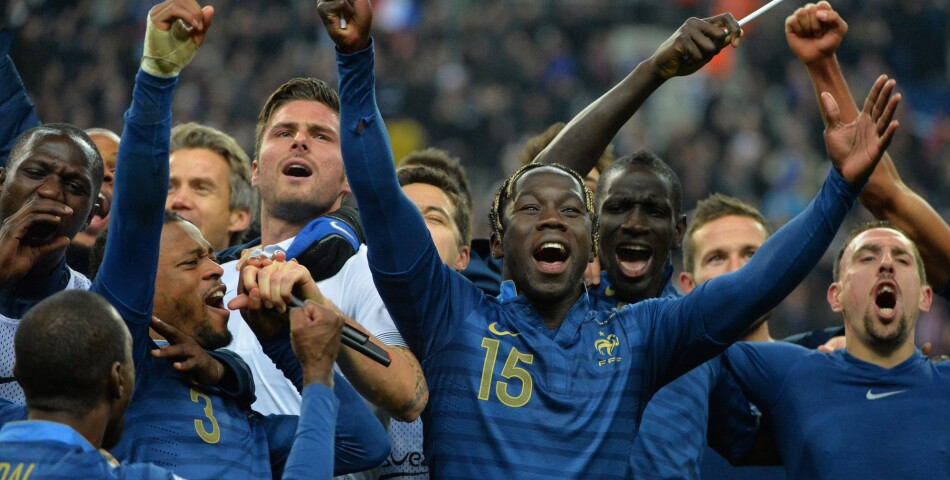 Equipe de France : explosion de joie après la victoire face à l&#039;Ukraine, le 19 novembre 2013 au Stade de France