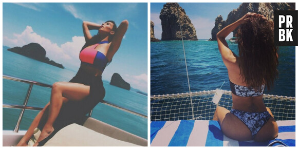 Naya Rivera et Kim Kardashian : la pose "en vacances sur un bateau"