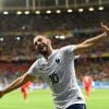 Karim Benzema après son but pendant France VS Suisse au Mondial 2014