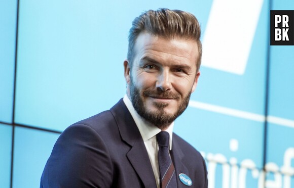 David Beckham heureux pour le lancement de son nouveau projet caritatif "7" avec l'UNICEF, le 9 février 2015 à Londres