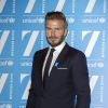 David Beckham prend la pose à l'événement de lancement de son nouveau projet caritatif "7" avec l'UNICEF, le 9 février 2015 à Londres