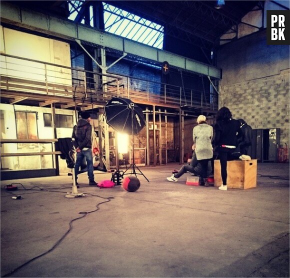 Fauve Hautot en shooting pour la nouvelle campagne Reebok, février 2015
