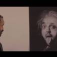  John Rachid en Albert Einstein dans une vid&eacute;o promotionnelle du film Projet Almanac 