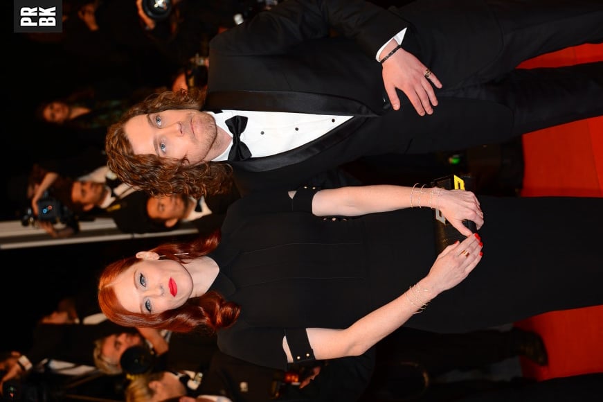 Julien Doré et l'actrice Audrey Fleurot sur le tapis rouge de Cannes en 2013