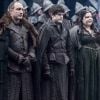 Game of Thrones saison 5 : Michael McElhatton ( Roose Bolton), Iwan Rheon (Ramsay Bolton) et Elizabeth Webster (Walda Frey) sur une photo