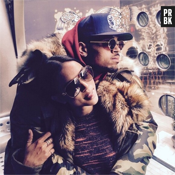 Chris Brown et Karrueche Tran en couple à la Fashion Week de New-York, le 17 février 2015