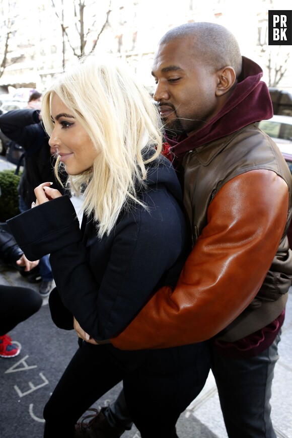 Kim Kardashian et Kanye West amoureux à Paris le 6 mars 2015