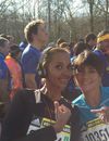 Karine Le Marchand et Estelle Denis, adeptes de running, ici en photo lors du semi-marathon de Paris 2015