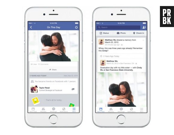 Facebook annonce "On This Day", une fonctionnalité qui permet de revivre des souvenirs qui se sont déroulés à la même date.