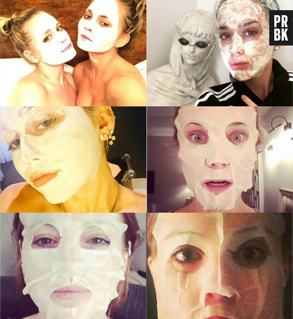 Miley Cyrus, Katy Perry, Diane Kruger... toutes accros au selfie avec leur masque de beauté !