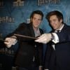 James et Oliver Phelps au vernissage de l'exposition Harry Potter à la Cité du cinéma le 2 avril 2015