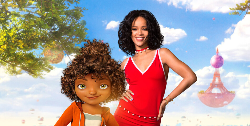 Rihanna au côté de TIF, la petite fille à qui elle prête sa voir dans le  film d'animation En Route ! - Purebreak