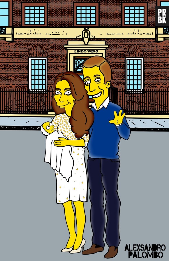 Royal Baby : l'artiste aleXsandro Palombo transforme la famille royale d'Angleterre en Simpsons