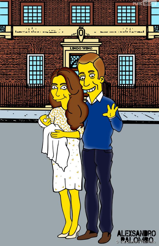 Royal Baby : l'artiste aleXsandro Palombo transforme la famille royale d'Angleterre en Simpsons